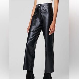 Blank NYC Black Leather Baxter Pant